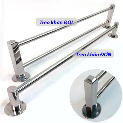Giá Treo Khăn Treo Quần Áo Inox SUS304 Nhiều Mẫu - Kiểu thanh treo đơn hoặc 2 thanh đôi