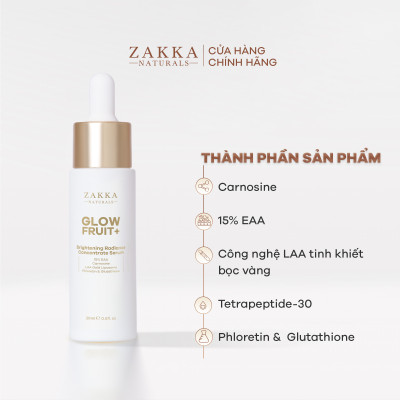 Bộ Đôi Làm Đều Màu Da Zakka Naturals [Serum B3 30ml & Glow Fruit+ 20ml]
