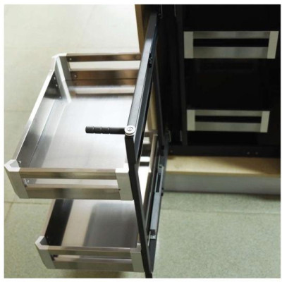  Kệ góc liên hoàn bằng Inox (dạng hộp mở trái/phải Gerari)