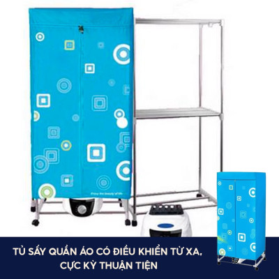 Tủ sấy quần áo khung inox 2 tầng có điều khiển từ xa, sấy quần áo nhanh khô có Bảo hành 12 tháng -  Hàng chính hãng