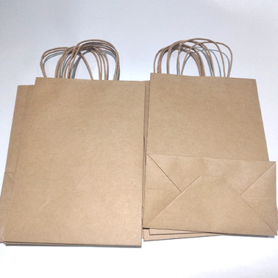 Túi giấy kraft nâu dày giá rẻ cho shop cửa hàng văn phòng phẩm (bán sỉ 10 túi/ 1 xấp).