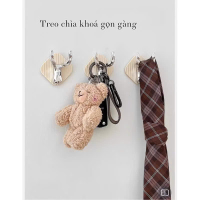 Set 4 Miếng Móc Treo Sừng Hươu Cao Cấp, Chịu Lực 10kg, Móc Hút Chân Không Tiện Lợi - HÀNG CHÍNH HÃNG MINIIN