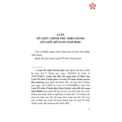 Luật Tổ chức Chính phủ (bản in 2023)