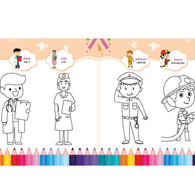 Sách - Bé Tô Màu 9999 - Tô Màu Sáng Tạo - Song Ngữ Anh Việt Dành Cho Trẻ Từ 2-6 Tuổi