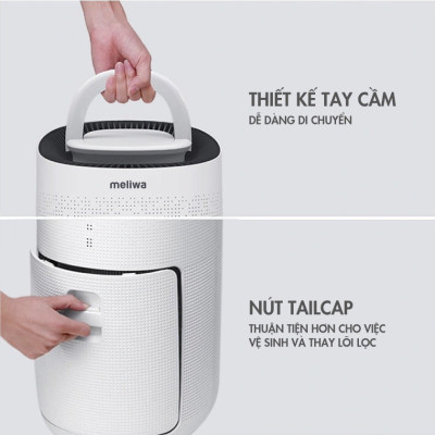 Máy lọc không khí meliwa M60 Lọc bụi mịn đến 99,95%, Công suất lọc lớn 500m3/h & Tiết kiệm điện thương hiệu Singapore