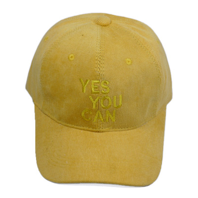 Nón kết nhung YES YOU CAN, chất liệu vải mềm mượt, kiểu dáng thời trang cá tính, có khóa tăng giảm size - Hạnh Dương - Vàng