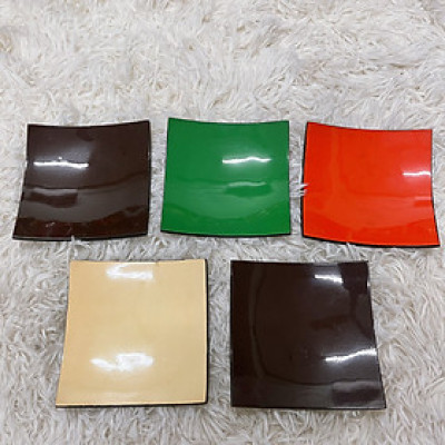 Dĩa Sơn Mài  Vuông Trơn Thích Hợp Trang Trí Lưu Niệm Làm Quà Tặng size 14cm