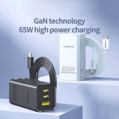 Bộ Sạc Nhanh Pisen Pro - GaNUltra 65W 2C1A - Pisen CC1200