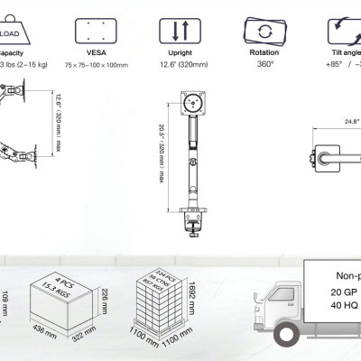 Giá treo màn hình LCD đa năng North Bayou NB G45 22" - 40" - Hàng chính hãng