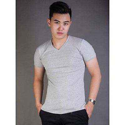 Áo Phông Cổ Tim Giá Rẻ Vải Dày Mịn 24h