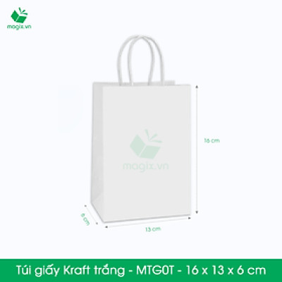 MTG0 MTG0T - 16x13x6 cm - Combo 50 túi giấy Kraft Nhật cao cấp