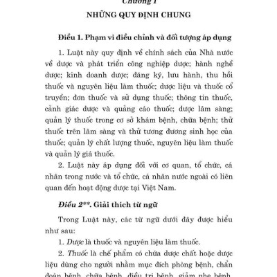 Luật Dược năm 2016 ( Sửa đổi, bổ sung năm 2018,2024)