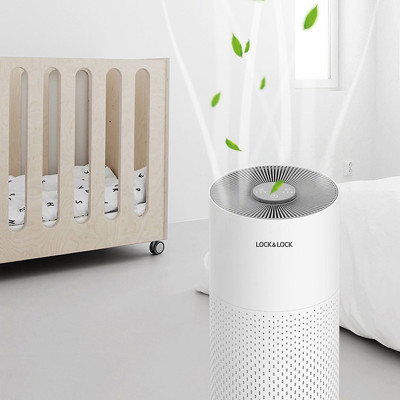 Máy Lọc Không Khí Lock&Lock ENP126WHT - Hàng Chính Hãng, Tặng Kèm Ống Hút Và Cọ Rửa