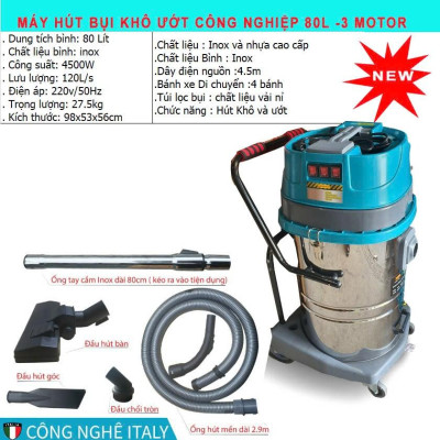 [chính hãƞg] Máy Hút Bụi Công Nghiệp Jetman12L+15L+18L+20L+ 25L+30L+40L Hàng chính hãƞg, Bảo hành 1 năm,Động cơ lõi đồng