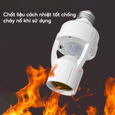 Đui Đèn Cảm Biến Chuyển Động E27, Tự Động Bật Tắt Thông Minh khi có người
