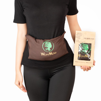 Đai quấn muối vải cotton siêu bền, có dây kéo, dùng đựng muối quấn bụng Wonmom