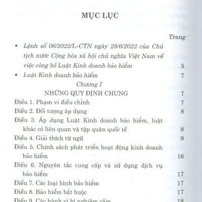 Luật Kinh Doanh Bảo Hiểm (Bản in năm 2022)