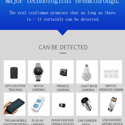 Máy Dò Phát Hiện Theo Dõi Camera, GPS, Nghe Lén, Định Vị Detector HUITIAN WT09 - Hàng Nhập Khẩu