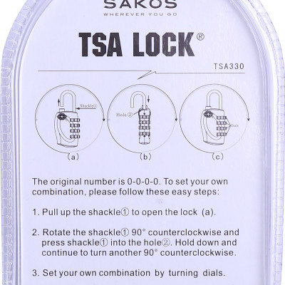 Ổ Khóa Hành Lý Mật Khẩu Khóa Số TSA SAKOS YLA008