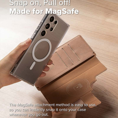 Ví từ tính RINGKE Folio Grip Wallet Magnetic cho S25 Ultra/S24 Ultra - Hàng Chính Hãng