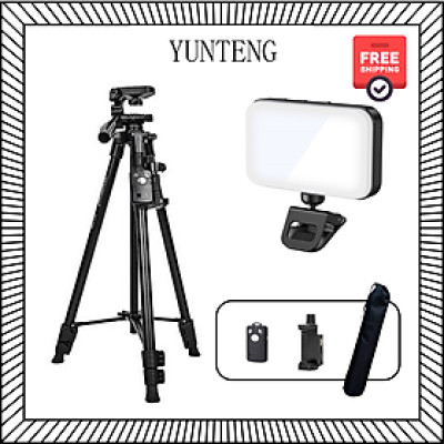 Combo Tripod Yunteng VCT 5208RM + Đèn kẹp F6 - Combo du lịch nhỏ gọn, tiện lợi - Hàng chính hãng