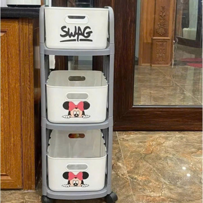 Kệ Nhựa 2-3 Tầng Để Đồ MicKey - Kệ Để Mỹ Phẩm, Văn Phòng Phẩm, Gia Vị Nhà Bếp Đa Năng - HÀNG CHÍNH HÃNG MINIIN