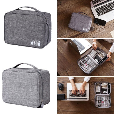 Hộp Túi Vải Đựng Phụ Kiện Công Nghệ Đa Năng Nhiều Ngăn Chống Thấm Nước Túi Phụ Kiện Du Lịch Cho Cáp Sạc Di Động, Sạc Dự Phòng, Điện Thoại, Tai Nghe, Thẻ Nhớ - Hàng Chính Hãng
