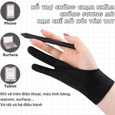 [Chống chạm nhầm] Găng tay hoạ sĩ hiệu HOTCASE bản đặc biệt 3 lớp hỗ trợ vẽ trên trên cho điện thoại, cho iPad, máy tính bảng, cho wacom cho iPhone - Hàng nhập khẩu