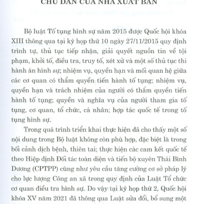 Bộ Luật Tố Tụng Hình Sự (Hiện Hành) (Sửa Đổi, Bổ Sung Năm 2021)