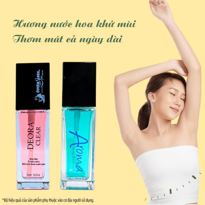 COMBO Xịt Khử Mùi DEORA CLEAR & AROMA 50ml, Khử Mùi Hôi Nách, Ngăn Tiết Mồ Hôi, Không Gây Ố Vàng Áo