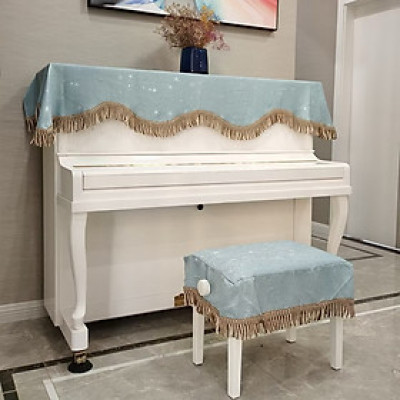 Bộ khăn phủ đàn piano cơ phong cách Châu Âu cổ điển sang trọng chống bụi chống xước - Hàng chính hãng