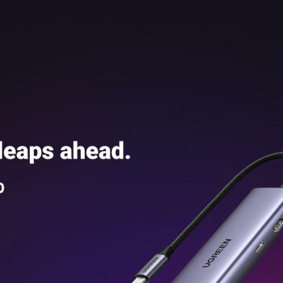 Ugreen UG15598CM512TK USB type C sang 1 x HDMI 4K30Hz + 3 x USB 3.0 + 1 x RJ45 1Gbps + 1 x USB-C PD100W Bộ chuyển 6in1 - HÀNG CHÍNH HÃNG