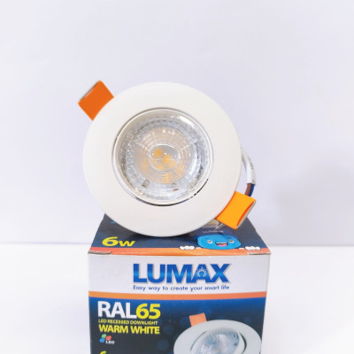ĐÈN ÂM TRẦN LUMAX ( TTTM, BẢO TÀNG, TOÀ NHÀ VĂN PHÒNG,...) - RAL65/W/6W - TUỔI THỌ 30.000 GIỜ - XX THÁI LAN