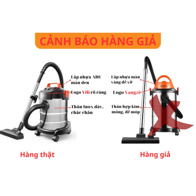 Máy hút bụi công nghiệp đa năng khô và ướt ABG Yili YLW-6263A loại 12 lít công suất 1200W - thùng inox full phụ kiện - Hàng Chính Hãng