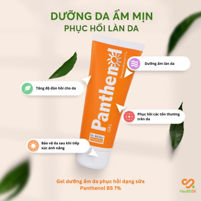 Gel dưỡng ẩm da phục hồi dạng sữa Panthenol B5 7% Dr Muller 100ml dịu mát da cháy nắng, sau trị mụn [Nhập khẩu Châu Âu]