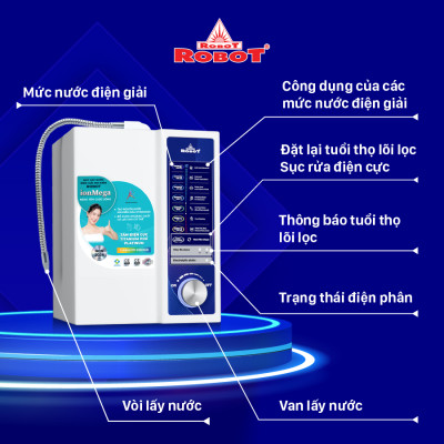 Máy Lọc Nước Điện Giải Ion Kiềm ROBOT ionMega 57 - Hàng Chính Hãng