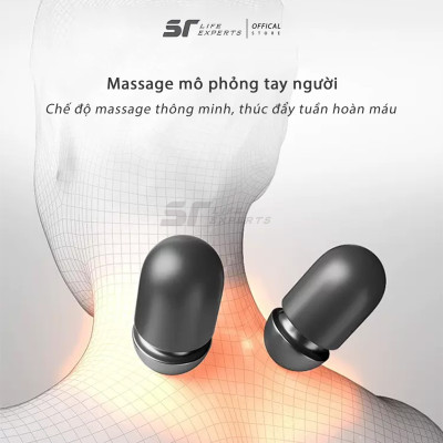 Gối Ngủ Túi Khí Kéo Dãn, Kê Đầu Massage Chườm Nóng Công Thái Học, Giảm Đau Mỏi Cổ Vai Gáy - Sairui