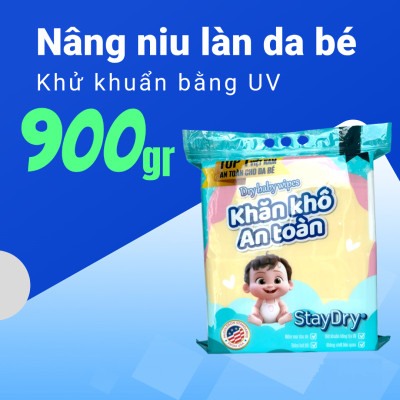 Khăn khô an toàn StayDry 900gr tặng khăn ướt 100 tờ