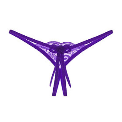 Quần lọt khe ren lưới đan dây quyến rũ - Tím