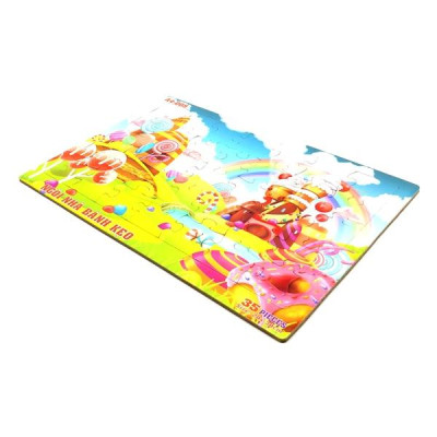 Bộ Xếp Hình Khổ A4 Puzzle Minh Châu 35-05 - Ngôi Nhà Bánh Kẹo (35 Mảnh Ghép)