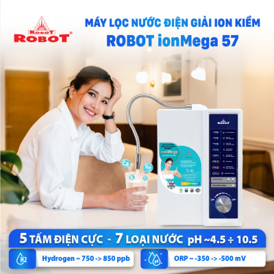 Máy Lọc Nước Điện Giải Ion Kiềm ROBOT ionMega 57 - Hàng Chính Hãng