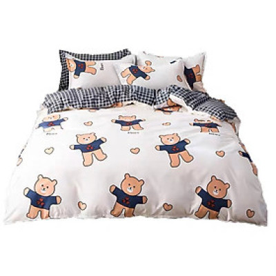 Bộ Vỏ Chăn ga gối Cotton poly Nhập ( 1 ga + 2 vỏ gối + 1 vỏ chăn) Siêu cute.