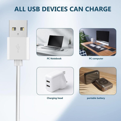 Dây sạc máy massage USB sang 2.5 Aux 1.8cm đầu kim châm nhọn, dành cho máy massage mặt mắt body toàn thân đầu kim