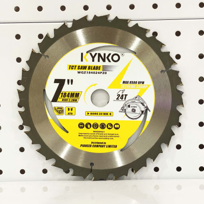 Lưỡi cưa gỗ TCT 24 răng đường kính phi Ø 184mm KYNKO WGZ184024P20_NEW24