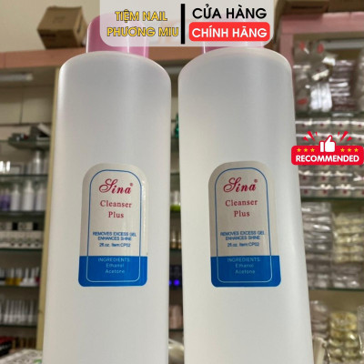 Nước Lau Gel Sina Chai 1000ml, Bền Thơm Dễ Sạch, Dung Dịch Phá Gel Cleanser Plus 1 Lít Làm Sạch Móng Nhanh Khô Cho Làm Nail Chuyên Nghiệp Cleansing