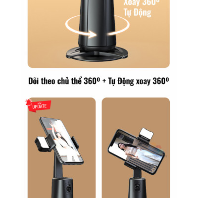 Chân kẹp AI theo dõi chủ thể cho điện thoại để livestream, quay Video HighTechGate A200, hàng chính hãng