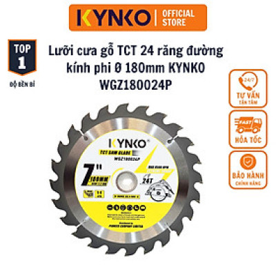 LƯỠI CƯA GỖ TCT 24 RĂNG đường kính phi Ø 180mm KYNKO WGZ180024P