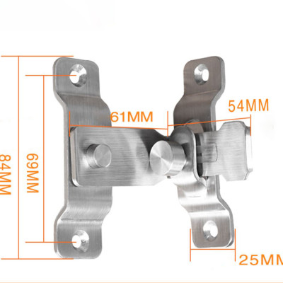 Chốt Khóa Cài Cửa Góc Vuông 90 Độ KUNBE Bằng Thép Không Gỉ, Then Cửa Dạng Chữ L Có Chốt Cố Định Thanh Gạt Loại To An Toàn, Chắc Chắn