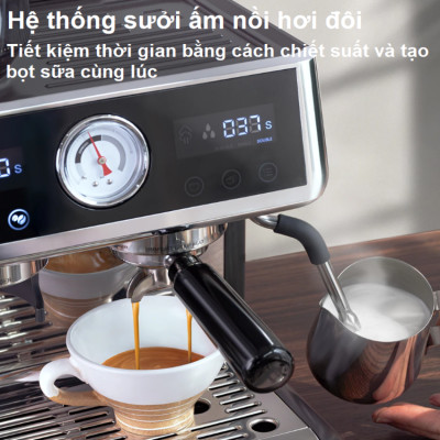 Máy pha cà phê Espresso chuyên nghiệp 3 trong 1 thương hiệu Mỹ cao cấp HiBREW H7A - Hàng Nhập Khẩu