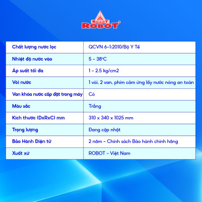 MÁY LỌC NƯỚC NÓNG THÔNG MINH LẠNH ROBOT UltraQC-6U Vỏ Nhựa - Hàng Chính Hãng